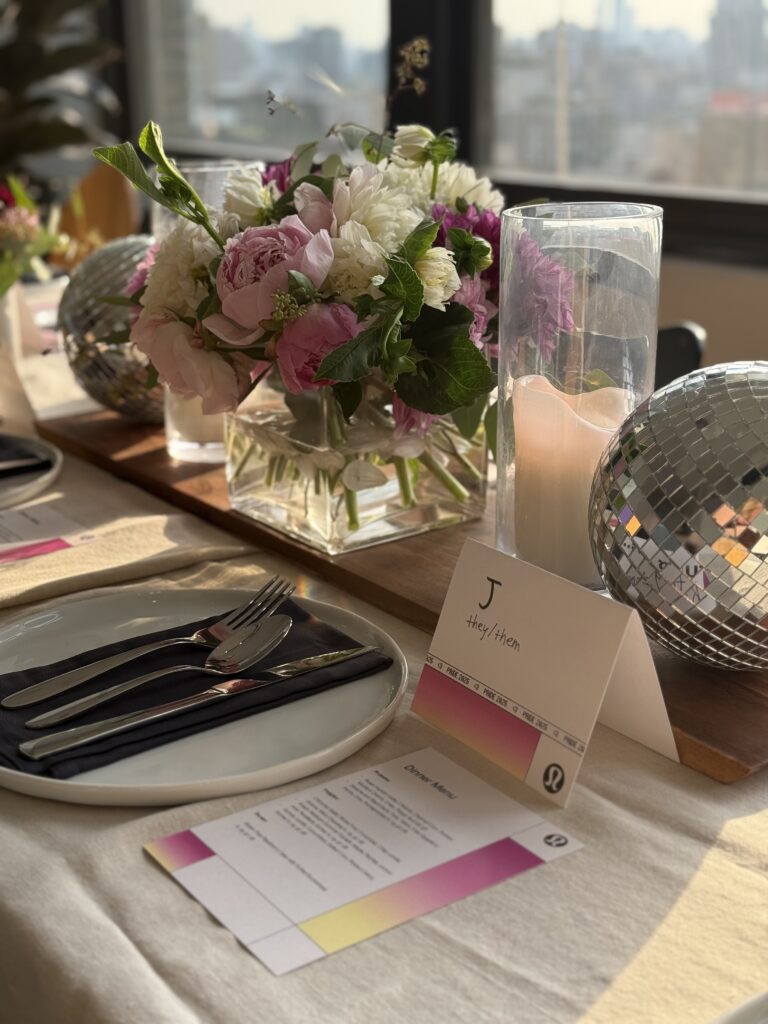 Table Setting for seated dinner event at Meaux Space!