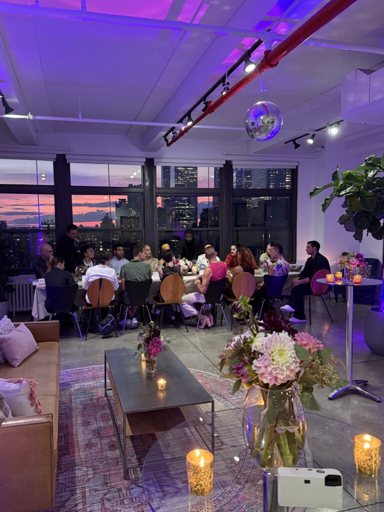 Seated Dinner event at Meaux Space for Lulu Lemon.